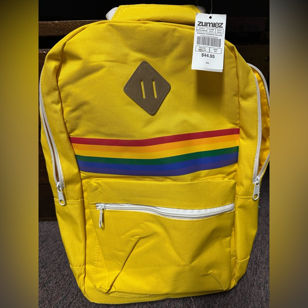 Alab Yellow Backpack with Rainbow Stripe from Zumie’s
